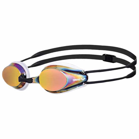 Arena Unisex Racing Goggles Tracks Mirror White/Copper Плувни очила и шапки