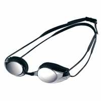 Arena Unisex Racing Goggles Tracks Mirror Black/Silver Плувни очила и шапки