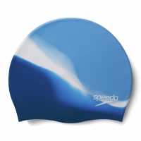 Speedo Multi Colour Silicon Swimming Cap Adults Синьо/Егейско/Бяло Дамски бански