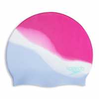 Speedo Multi Colour Silicon Swimming Cap Adults Бяло/Синьо/Вино Дамски бански