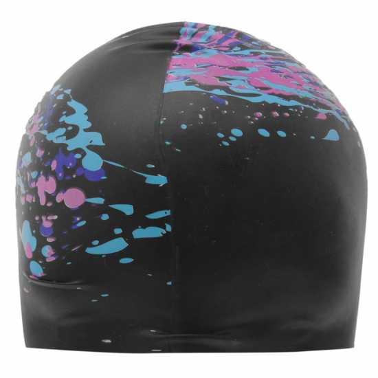 Slazenger Силиконова Плувна Шапка Print Silicone Swimming Cap Adults Черно/Розово/Синьо Дамски бански