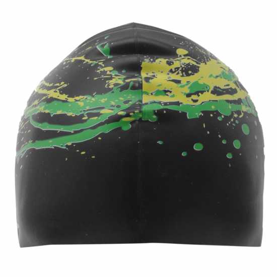 Slazenger Dynamic Print Swim Cap Black/Yell/Grn Дамски бански
