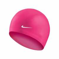Nike Силиконова Плувна Шапка Solid Silicone Swimming Cap Adults Pink Prime Дамски бански