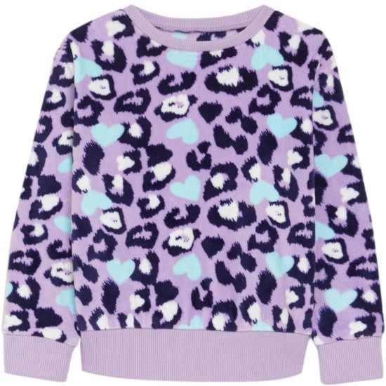 Girls Mini Me Leopard Soft Fleece Gifting Twosie Purple  Бебешки дрехи