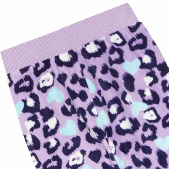 Girls Mini Me Leopard Soft Fleece Gifting Twosie Purple