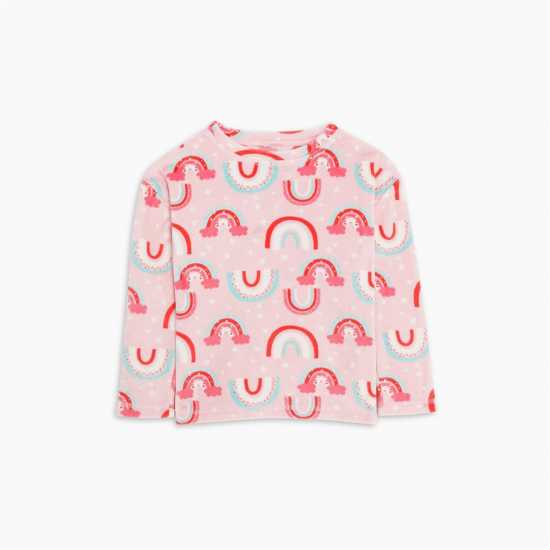 Girls Rainbow Soft Fleece Gifting Twosie Pink  Бебешки дрехи