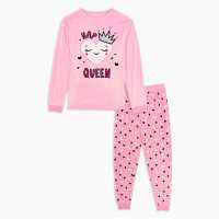 Girls Nap Queen Fleece Gifting Twosie Pink  Детски пижами