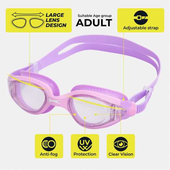 Slazenger Плувни Очила За Възрастни Aero Swimming Goggles Adults Розово/Лилаво 