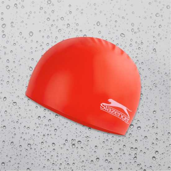 Slazenger Junior Silicone Swim Cap Red/Clear Детски бански и бикини