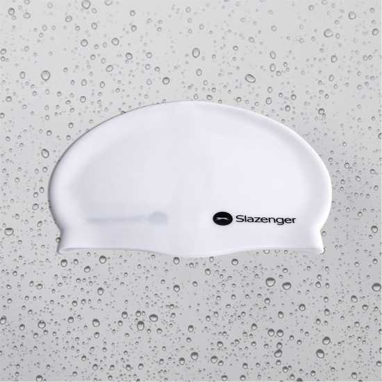 Slazenger Силиконова Плувна Шапка Silicone Swimming Cap Adults Бяло Дамски бански