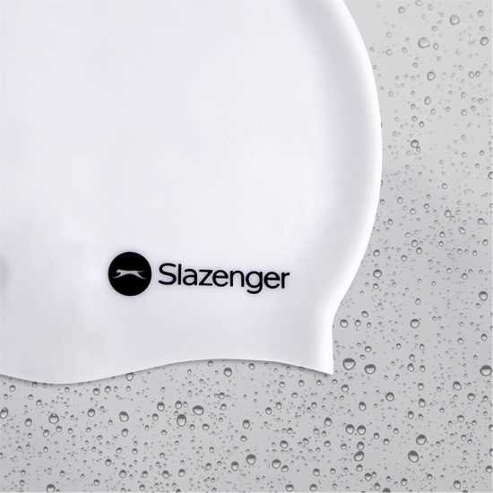Slazenger Силиконова Плувна Шапка Silicone Swimming Cap Adults Бяло Дамски бански