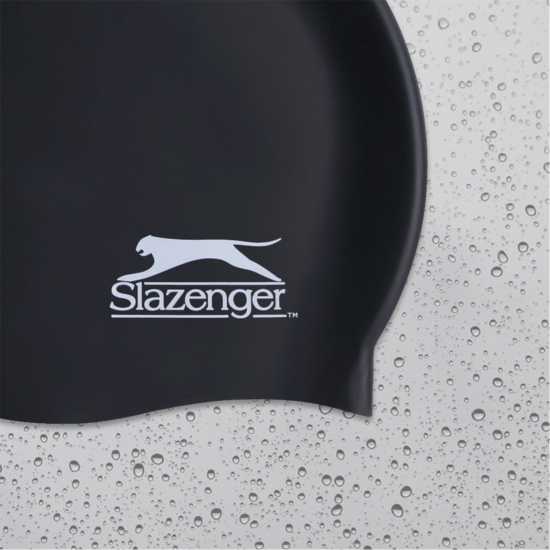 Slazenger Adults Silicone Swim Cap Black Дамски бански