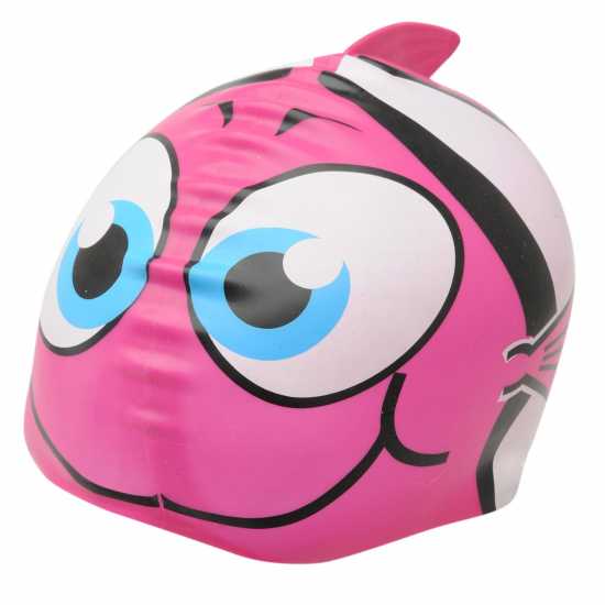 Slazenger Силиконова Плувна Шапка Fish Print Silicone Swimming Cap Childrens Розова риба Детски бански и бикини