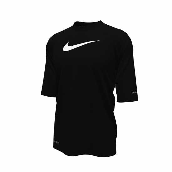 Nike Short Sleeve Hydroguard Черно Детски бански и бикини