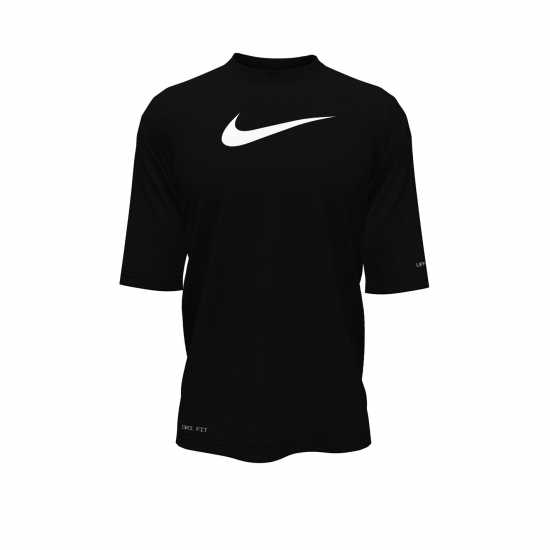 Nike Short Sleeve Hydroguard Черно Детски бански и бикини