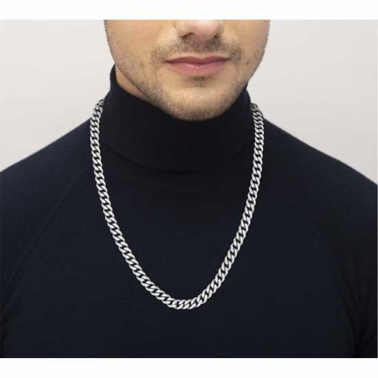 Hugo Boss Boss Men's Chain Link Curb Necklace Сребърно 
