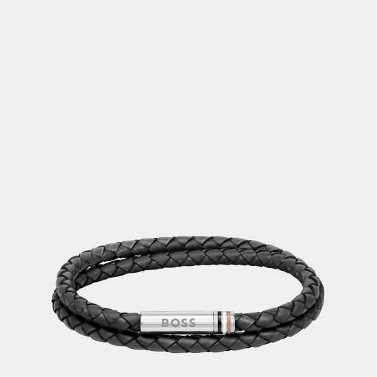 Hugo Boss Men's Ares Double Wrap Leather Bracelet  