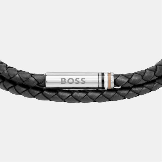Hugo Boss Men's Ares Double Wrap Leather Bracelet  