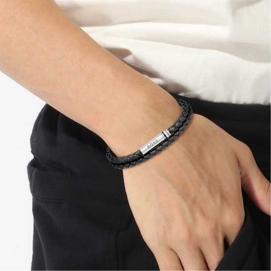 Hugo Boss Men's Ares Double Wrap Leather Bracelet  
