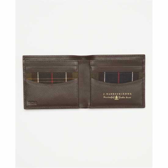 Barbour Colwell Leather Billfold Wallet Brown 
