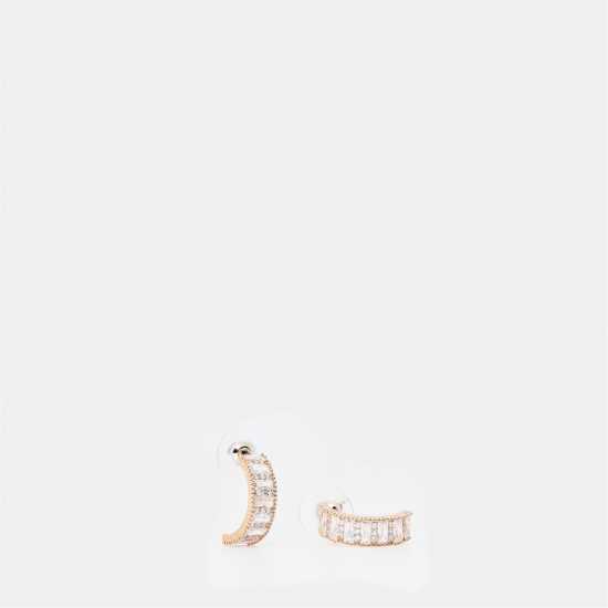 Cubic Baugette Hoop Earring  