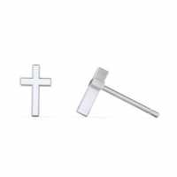 925 Sterling Silver  Plain Cross Stud  