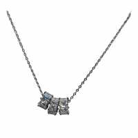 Mason Knight Yager 18Kt Gold Plate 3 Rings Stones Pendant White 