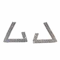 18Kt Gold Plate Hook Shape Stone Stud  