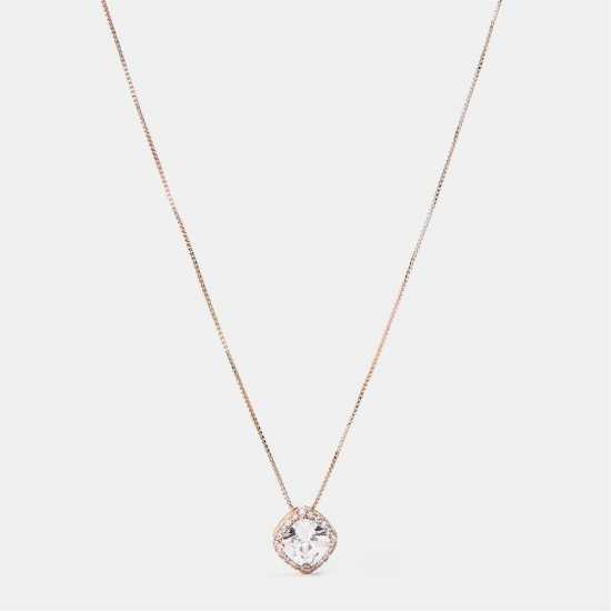 Single Square Cubic Stone Pendant  