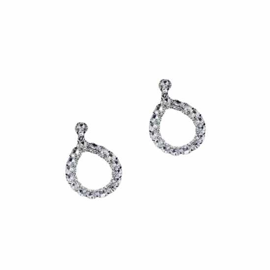 Mason Knight Yager Oblongshape Cubic Edge Stone Dropearring Бяло 