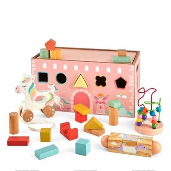 Tooky Toy Wooden Unicorn 6-In-1 Activity Set  Подаръци и играчки