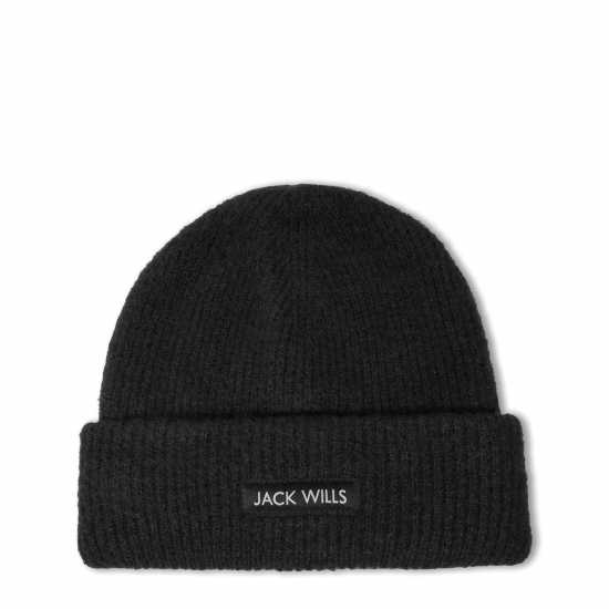Jack Wills Rib Knitted Beanie 61 Black Шапки с козирка