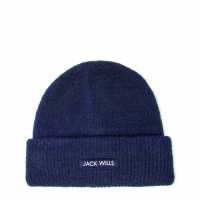 Jack Wills Rib Knitted Beanie 61 Navy Шапки с козирка