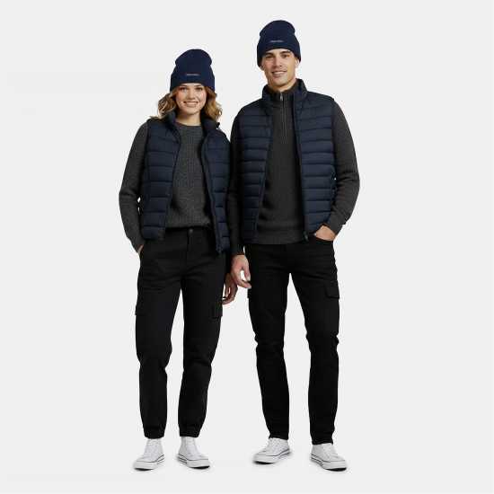 Jack Wills Adults Rib Knitted Beanie Морска синьо Jack Wills Adults Rib Knitted Beanie Морска синьо