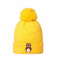 New Era Animal Pom Pom Beanie Juniors Средно жълто Шапки с козирка