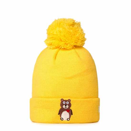 Шапки с козирка New Era Animal Pom Pom Beanie Juniors Средно жълто New Era Animal Pom Pom Beanie Juniors Средно жълто Шапки с козирка