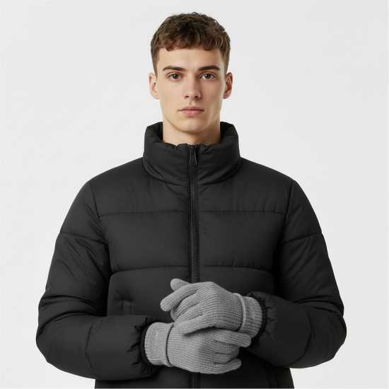 Jack Wills Adults Knitted Fleece Gloves Сив марл 