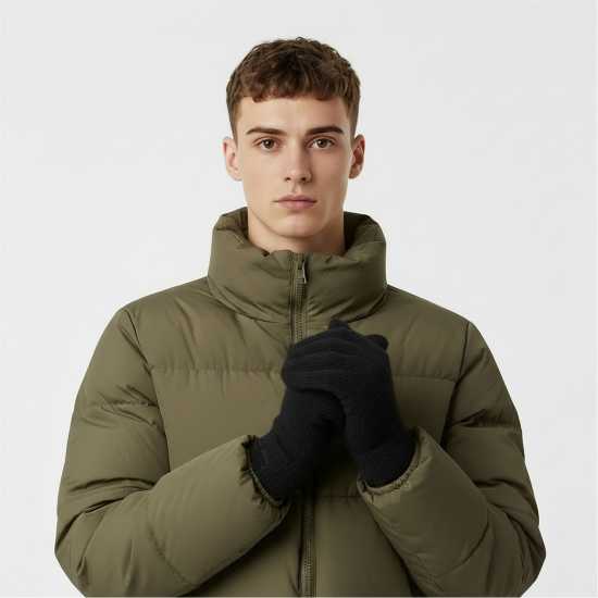 Jack Wills Adults Knitted Fleece Gloves Черно 