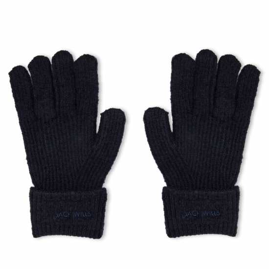 Jack Wills Adults Knitted Fleece Gloves Морска синьо 