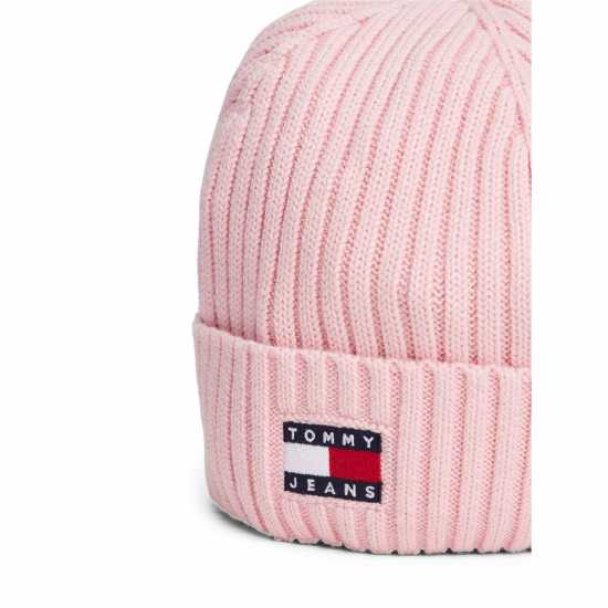 Tommy Jeans Women's Flag Ribbed Knit Beanie Нежно розово 