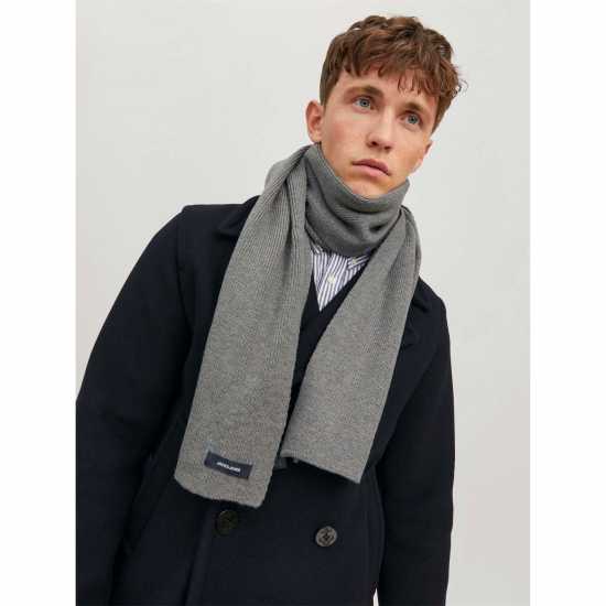 Jack And Jones Dna Cotton Scarf Mens Grey Melange Jack And Jones Dna Cotton Scarf Mens Grey Melange