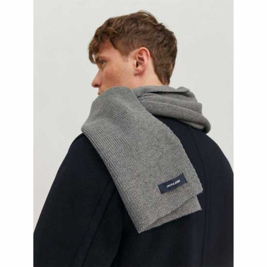 Jack And Jones Dna Cotton Scarf Mens Grey Melange Jack And Jones Dna Cotton Scarf Mens Grey Melange