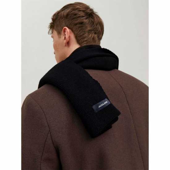 Jack And Jones Cotton Scarf Mens Black Jack And Jones Cotton Scarf Mens Black