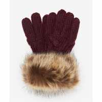 Barbour Penshaw Knitted Gloves Bordeaux Зимни аксесоари