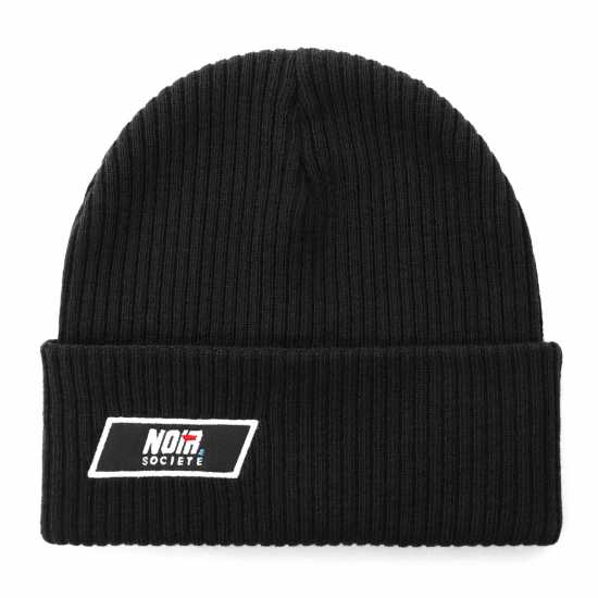 Societe Noir Noir Woven Patch Beanie ЧЕРНО/БЯЛО Шапки с козирка