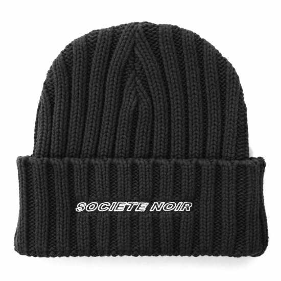 Societe Noir Noir Rib Beanie Черно Шапки с козирка