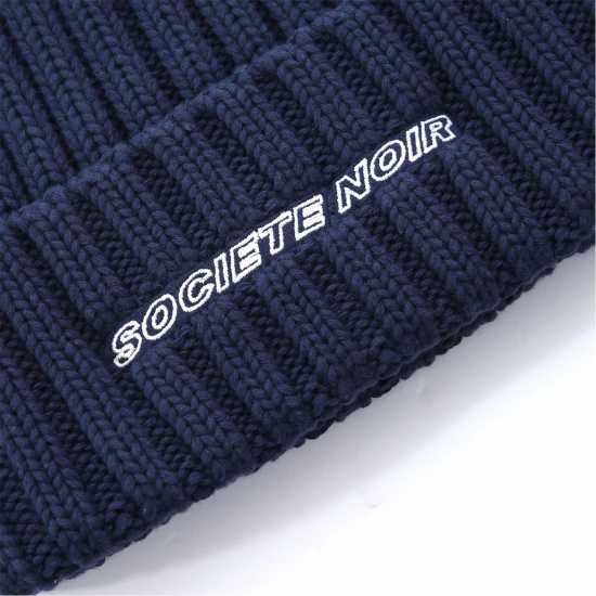 Societe Noir Noir Rib Beanie Морска синьо Шапки с козирка
