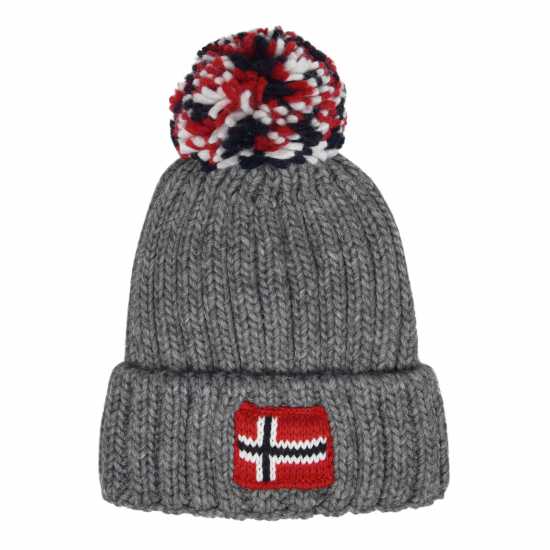 Napapijri Semiury Bobble Beanie Hat Med Grey 
