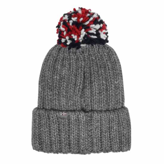 Napapijri Semiury Bobble Beanie Hat Med Grey 