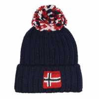 Napapijri Semiury Bobble Beanie Hat Blue Marine 